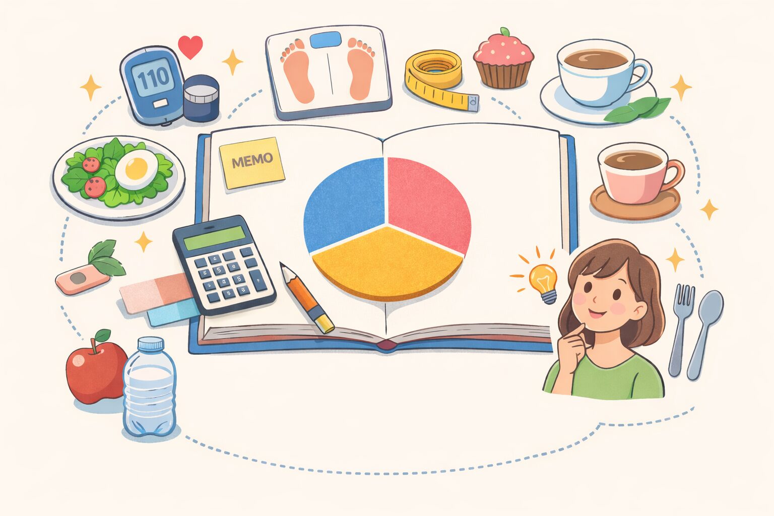 数字を目安にした食事管理の考え方をまとめたイラストガイド