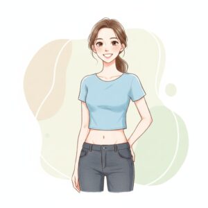 ダイエットに成功した女性のイラスト