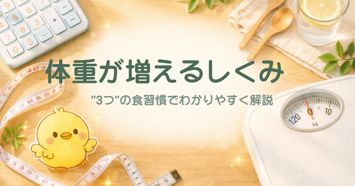 体重が増えるしくみ　太る原因　食習慣　体重　増える　原因