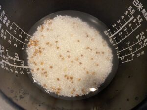 もち麦ご飯　炊く前